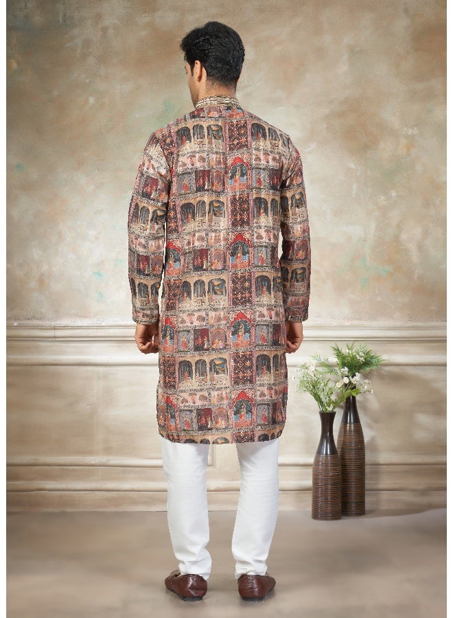 OUTLUK Multicolour Cotton Kurta for Men - Image 2